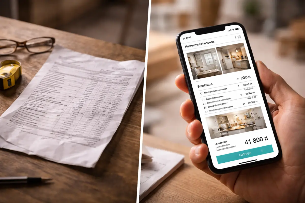 Oferta remontowa PDF vs oferta online - porównanie - Offerto